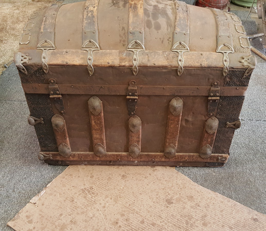 Antique Camel Back Trunk